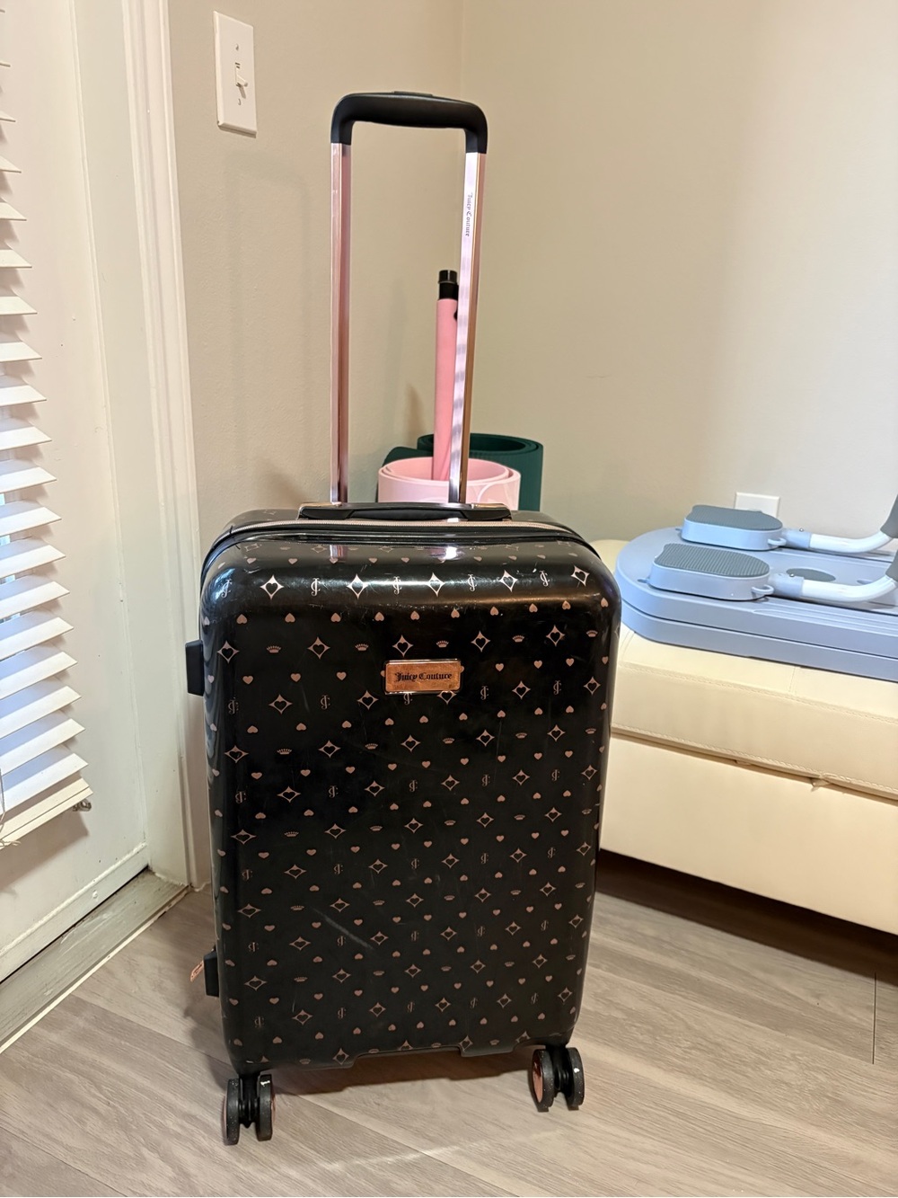 Juicy Couture Medium Luggage with Pink Handle Accents